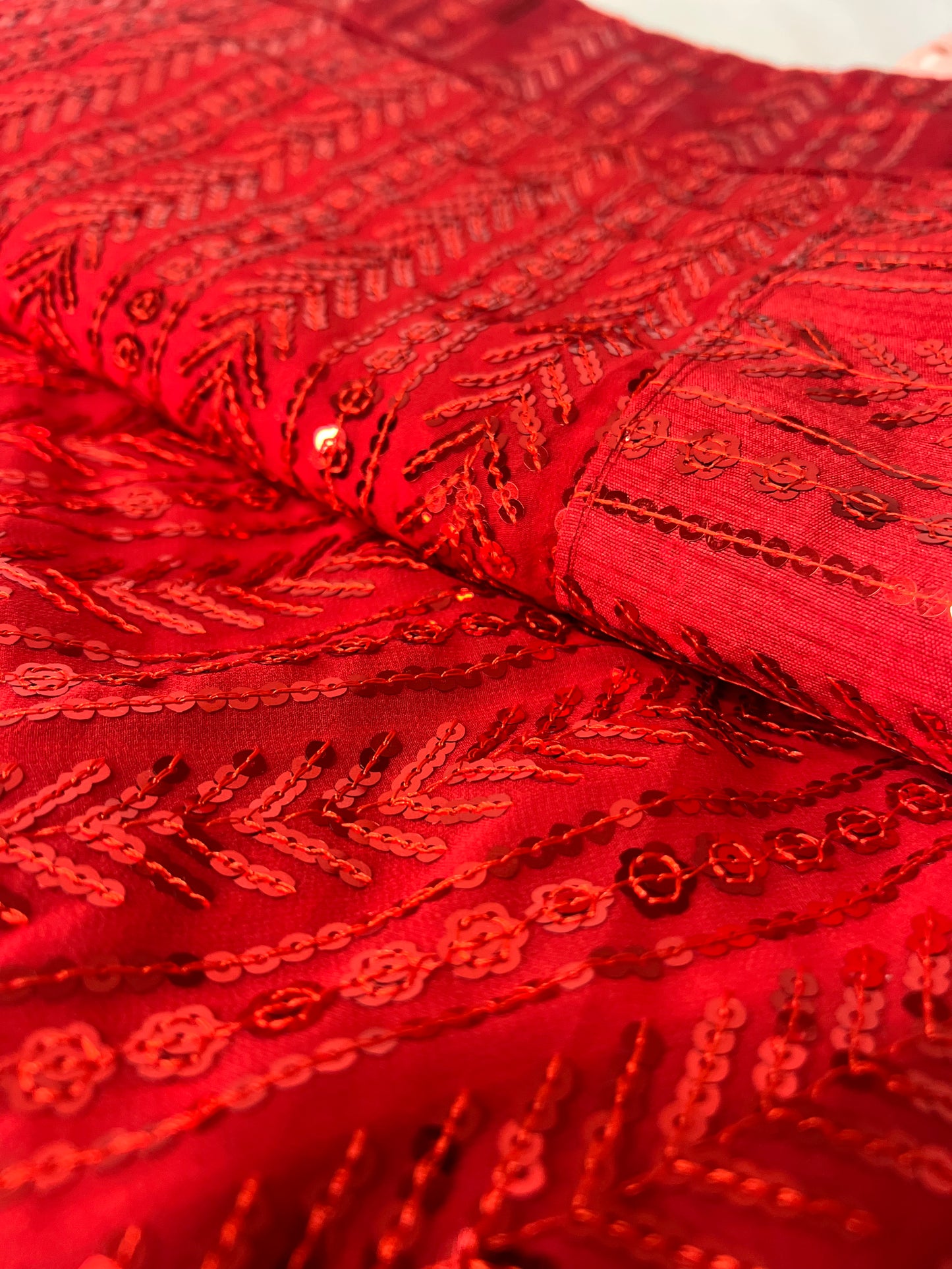 Full Sequin Red Chiffon