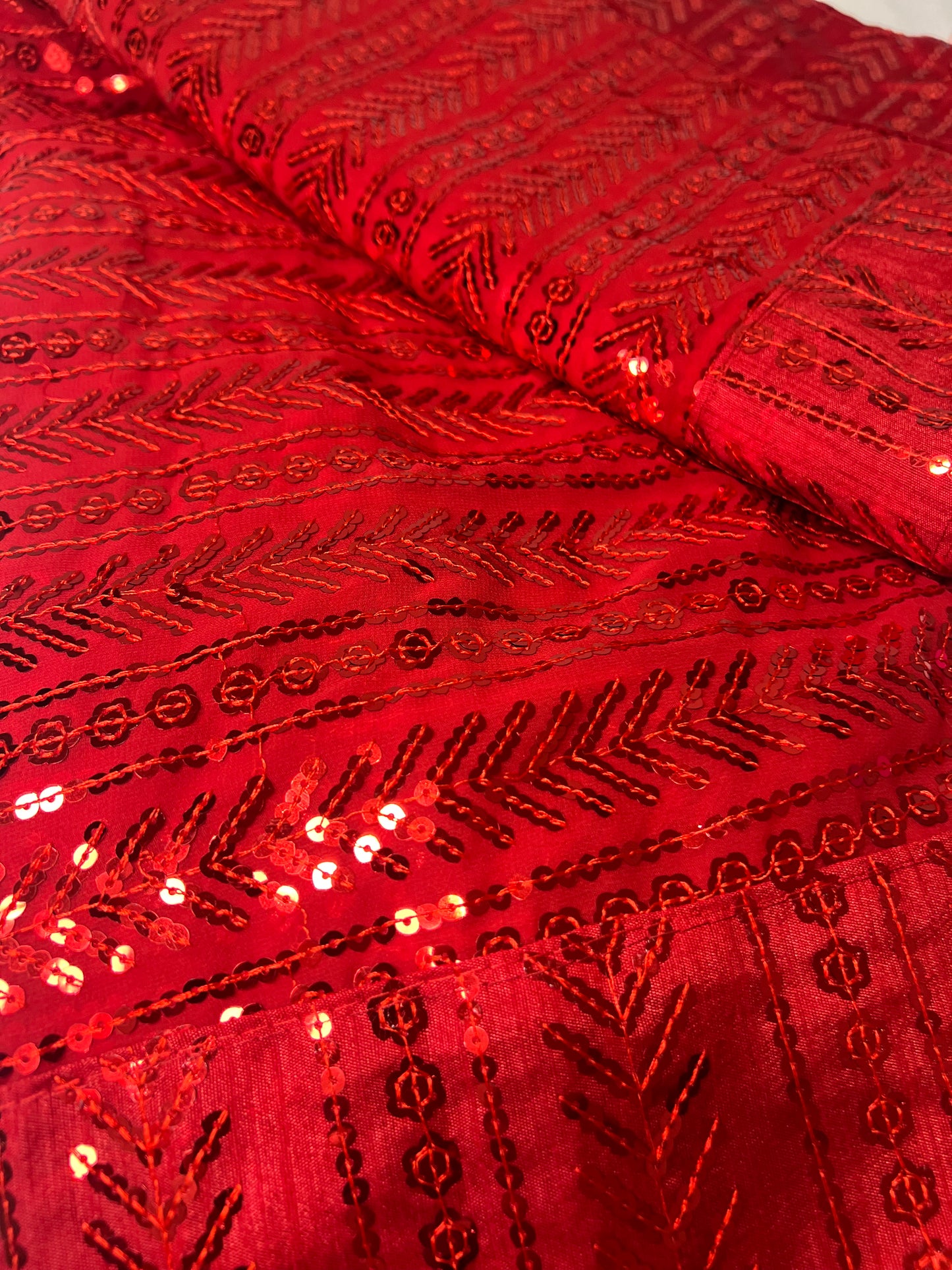 Full Sequin Red Chiffon