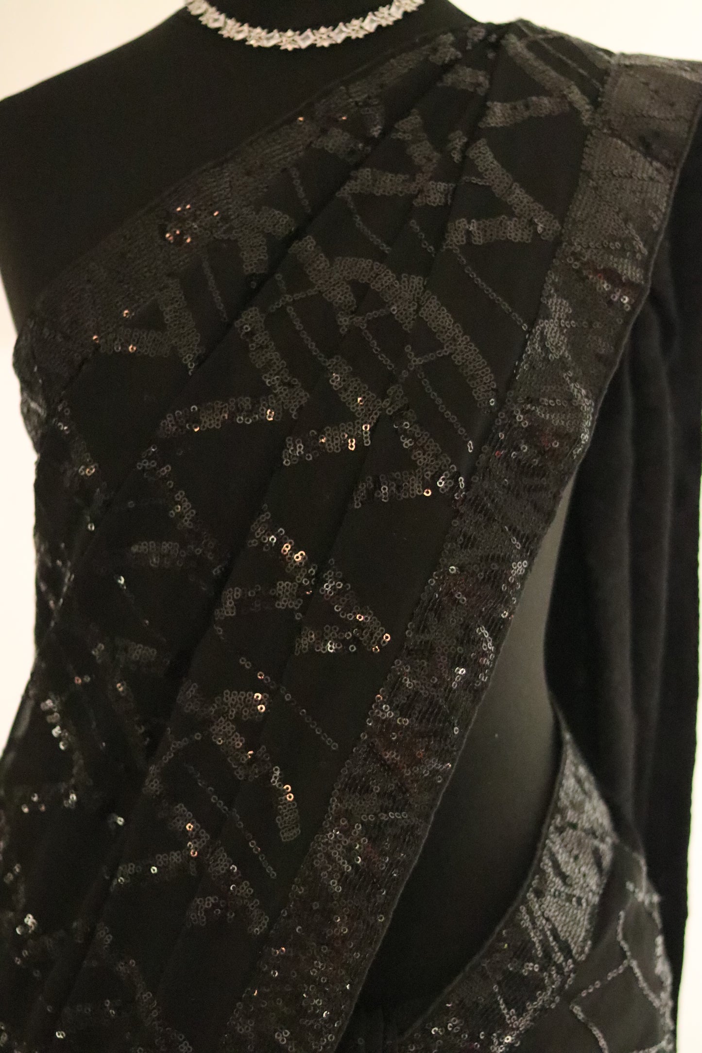 Black Chiffon Saree with Sequin Work