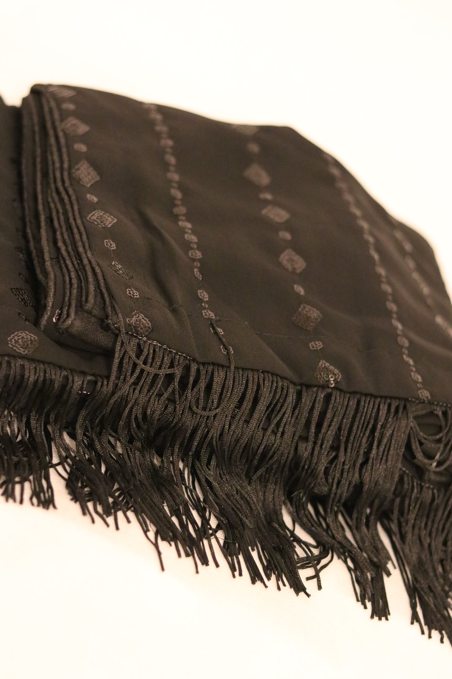 Black Sequin Chiffon Saree