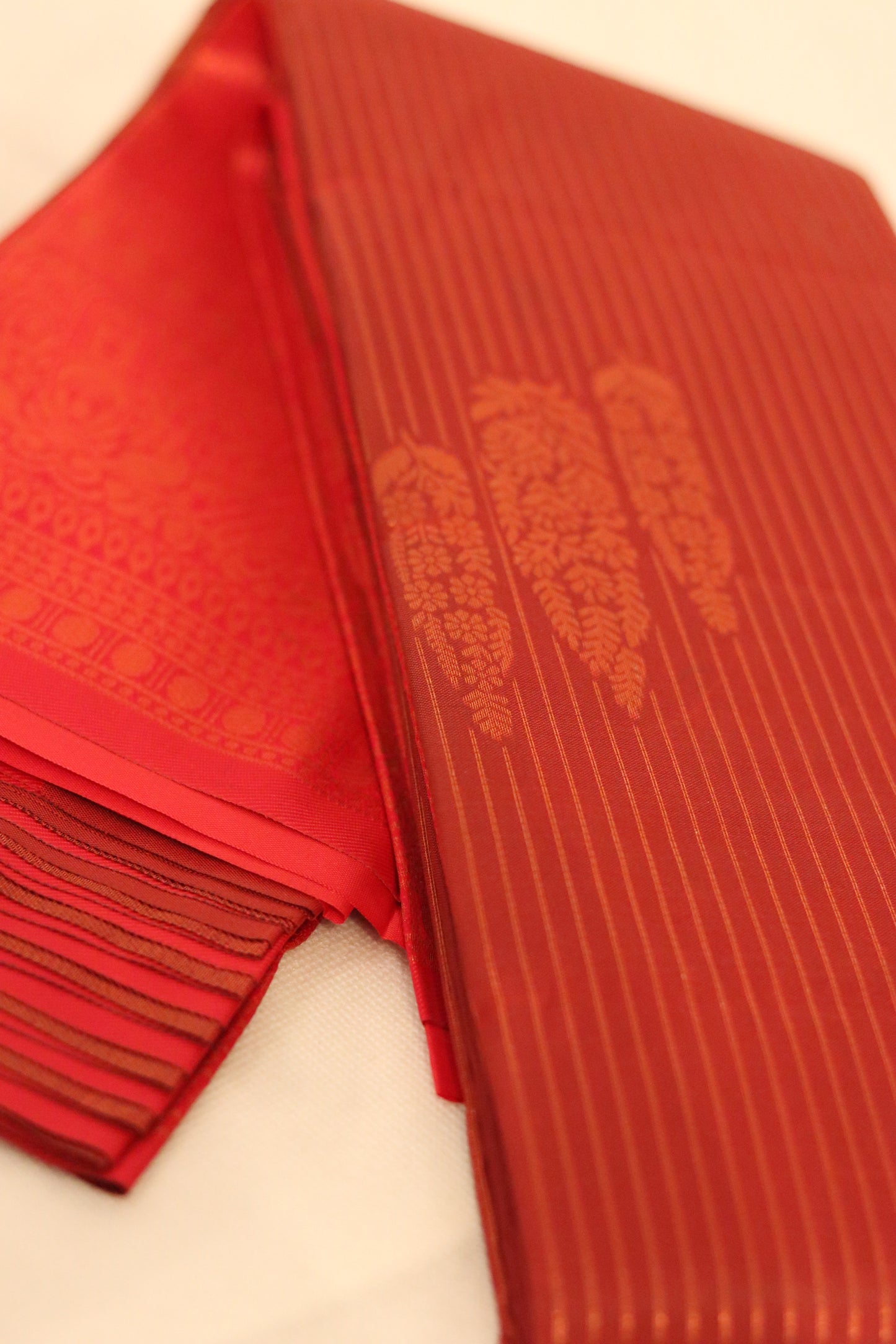 Maroon and Red Traditional Silk Saree