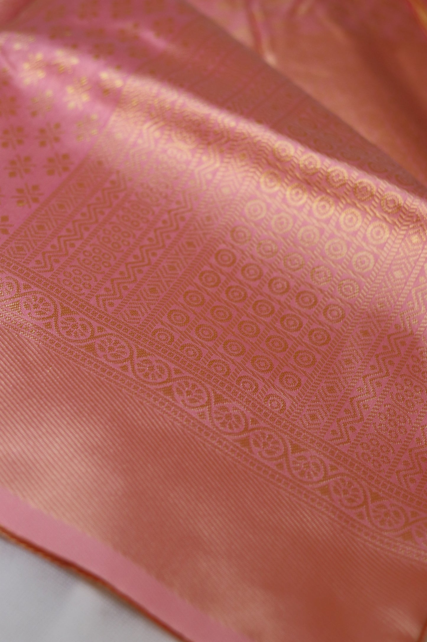 Peach Pink Silk Saree