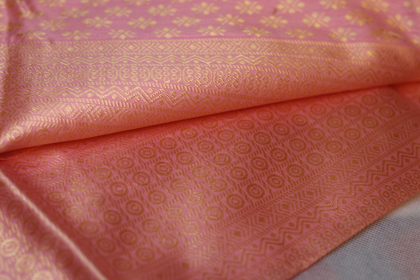 Peach Pink Silk Saree