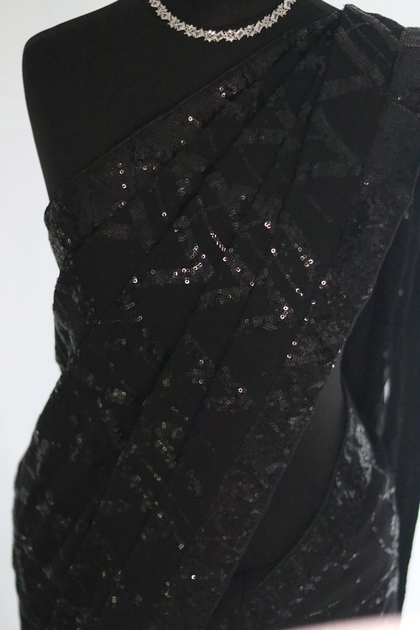 Black Chiffon Saree with Sequin Work