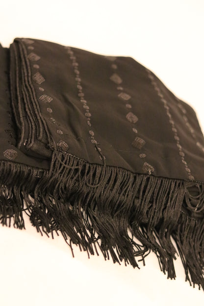 Black Sequin Chiffon Saree