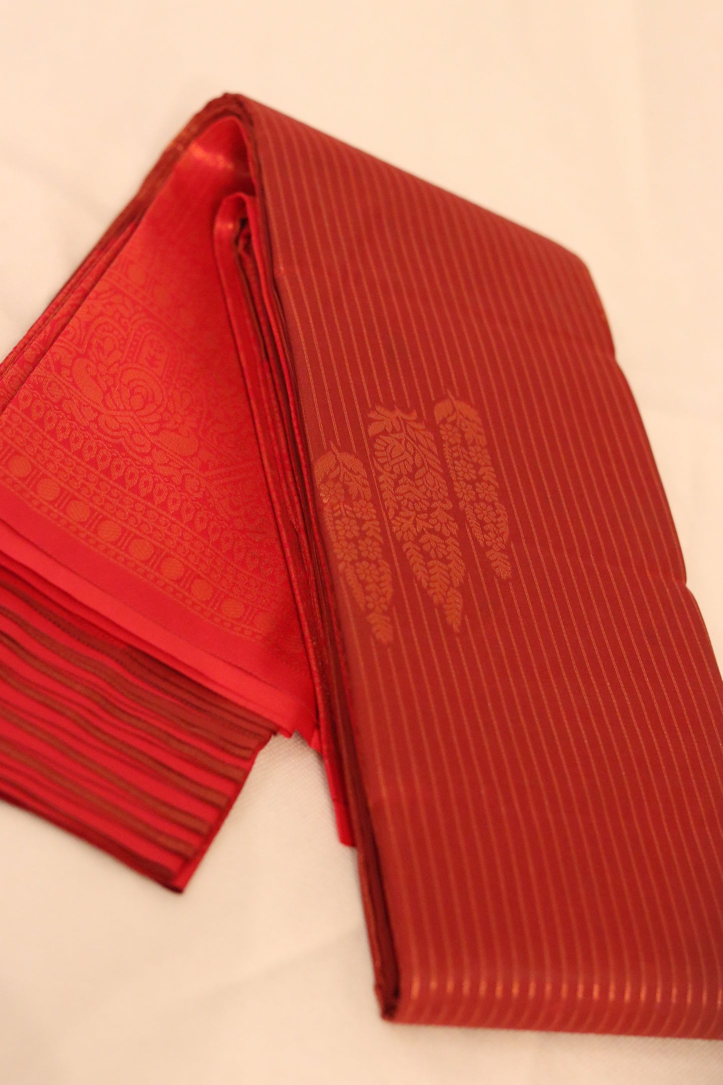 Maroon and Red Traditional Silk Saree